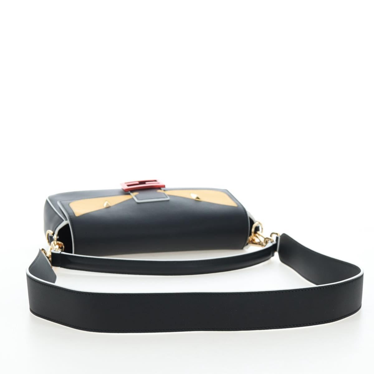 FENDI Bugs Monster Baguette Bag Pelle Nera Originale | Borsa a Tracolla 8BR600