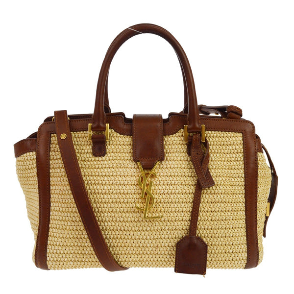 Borsa Saint Laurent Baby Cabas 2way Vintage in Paglia Beige