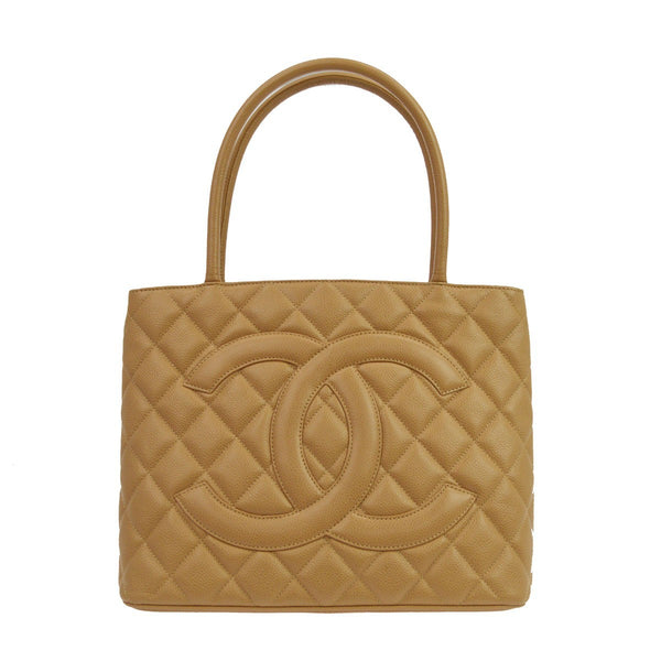 Chanel Medallion Tote in Pelle Caviar Beige Vintage