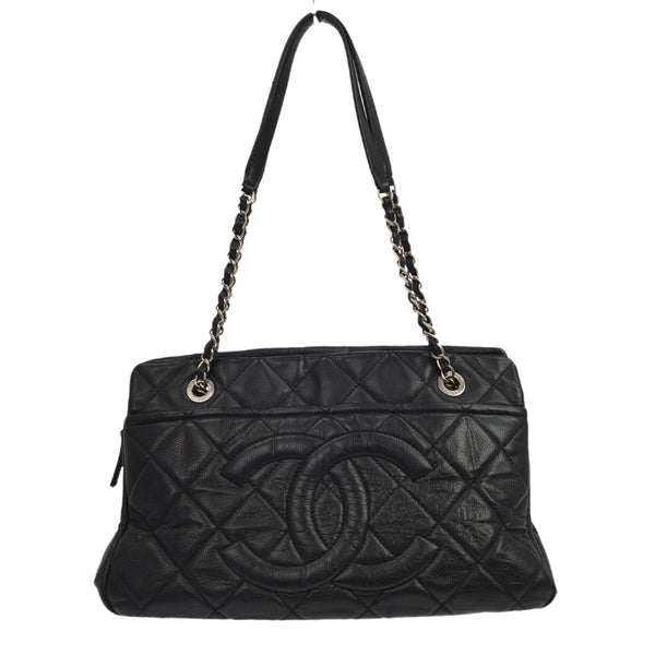 Chanel Petite Shopping Tote in Pelle di Vitello Nero Vintage