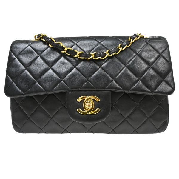 Chanel Small Classic Double Flap in Pelle di Agnello Nero Vintage