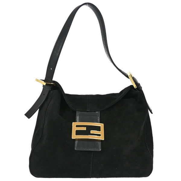 Fendi Borsa a Mano in Camoscio Nero Vintage