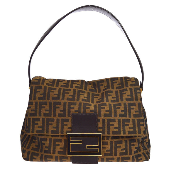 Fendi Canvas Zucca Big Mamma Baguette Handbag Vintage