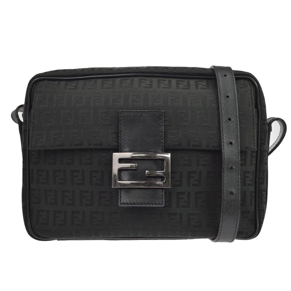 Fendi Zucchino in Tela e Pelle Nero Vintage