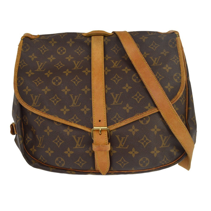 Louis Vuitton Saumur 35 in Tela Monogram Marrone Vintage