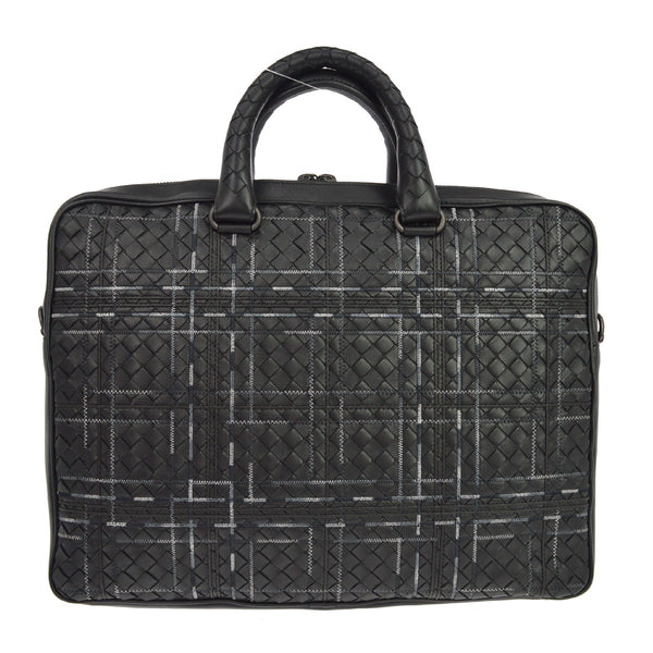 Bottega Veneta Intrecciato Briefcase Vintage in Pelle Nera