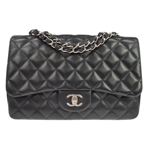 Borsa Chanel Classic Single Flap Jumbo Vintage in Pelle Nero