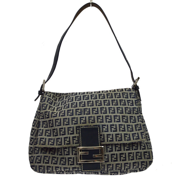 Borsa Fendi Mamma Baguette Zucca Vintage in Tela Blu Navy
