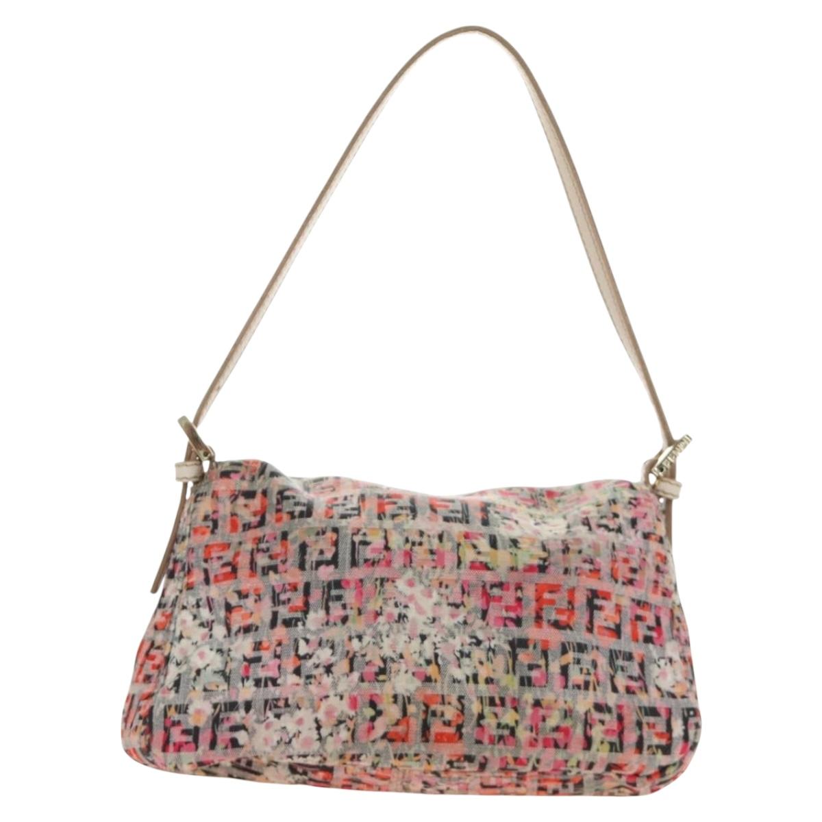 FENDI Zucchino Canvas Baguette Bag Rosa Oro Originale | Mamma Baguette