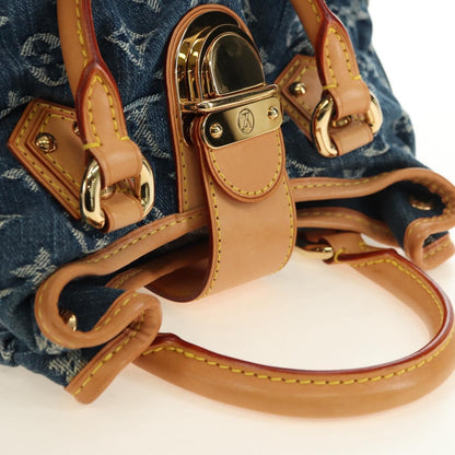 Louis Vuitton Denim Preity Handbag Blue Authentic 181366SAM - photo 6