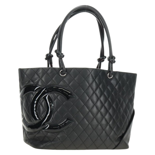 CHANEL Cambon Line Matelasse Tote Bag Nera Originale | Argento