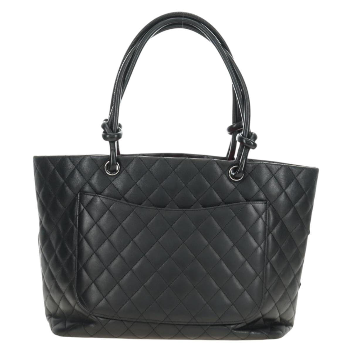 CHANEL Cambon Line Matelasse Tote Bag Nera Originale | Argento