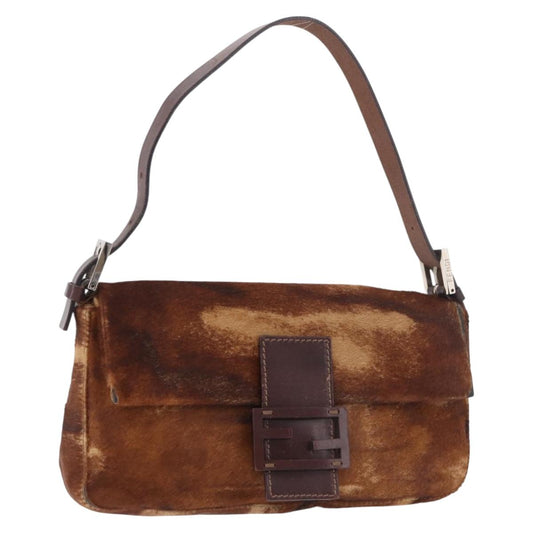 FENDI Mamma Baguette Bag Harako Pelle Cavallino Marrone Originale