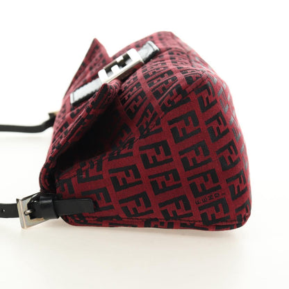 FENDI Zucchino Canvas Baguette Bag Rossa Argento Originale | Mamma Baguette