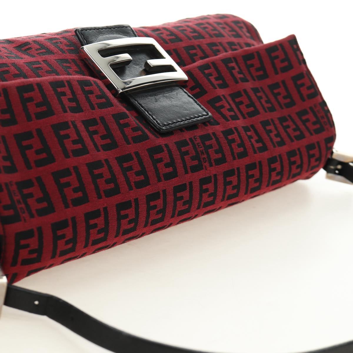 FENDI Zucchino Canvas Baguette Bag Rossa Argento Originale | Mamma Baguette