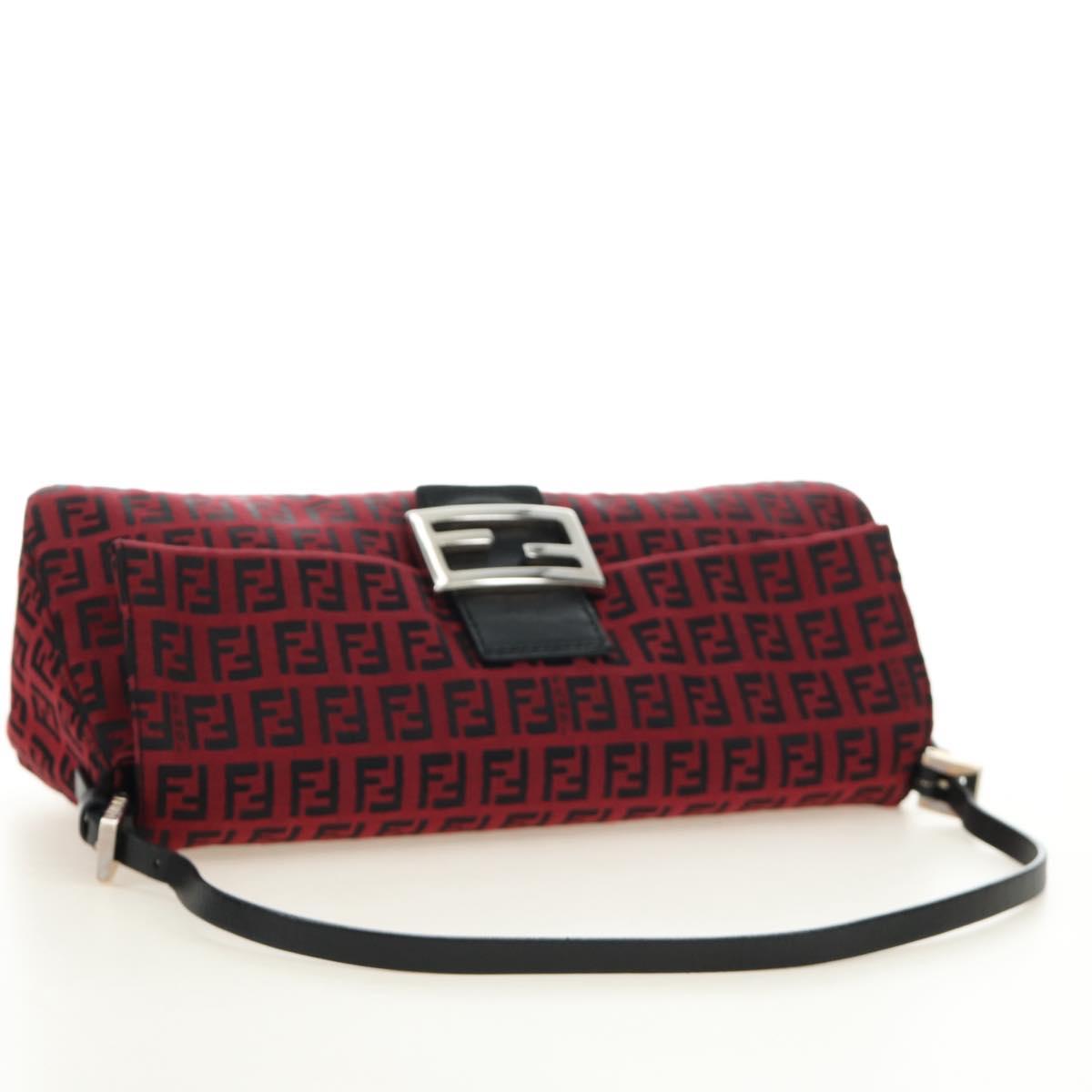 FENDI Zucchino Canvas Baguette Bag Rossa Argento Originale | Mamma Baguette