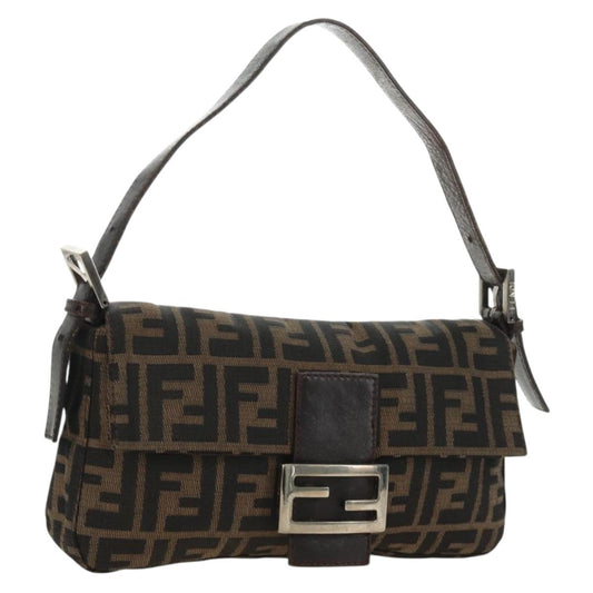 FENDI Zucca Canvas Baguette Bag Nero Marrone Originale | Mamma Baguette