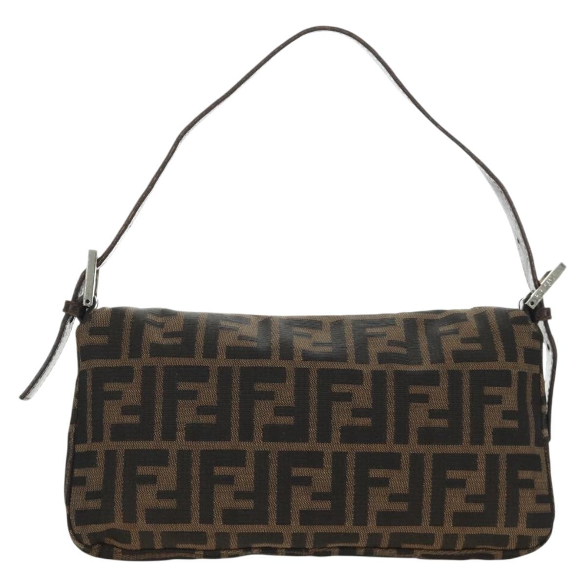 FENDI Zucca Canvas Baguette Bag Nero Marrone Originale | Mamma Baguette