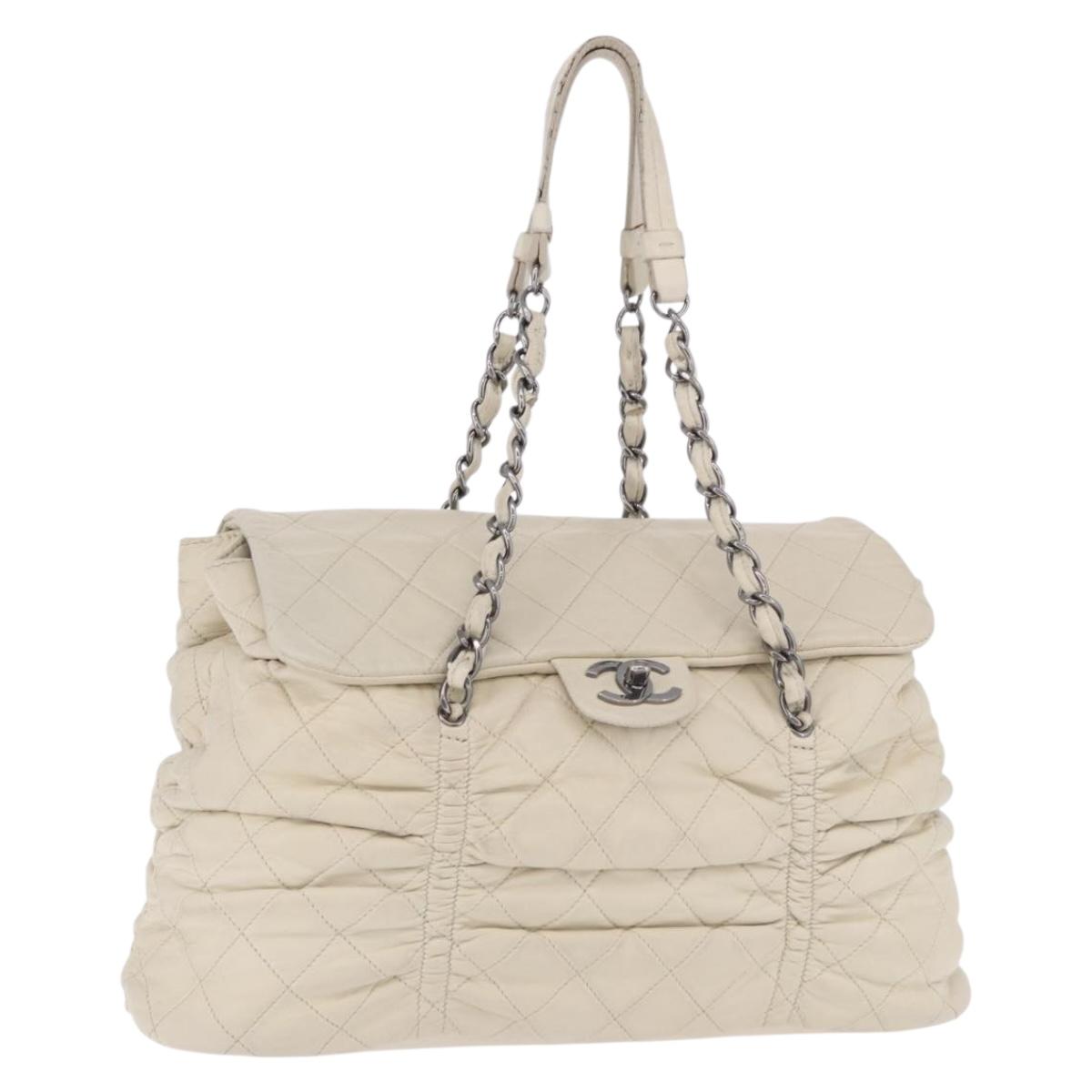 CHANEL Chain Matelasse Bag Avorio Originale | Borsa a Catena Argento