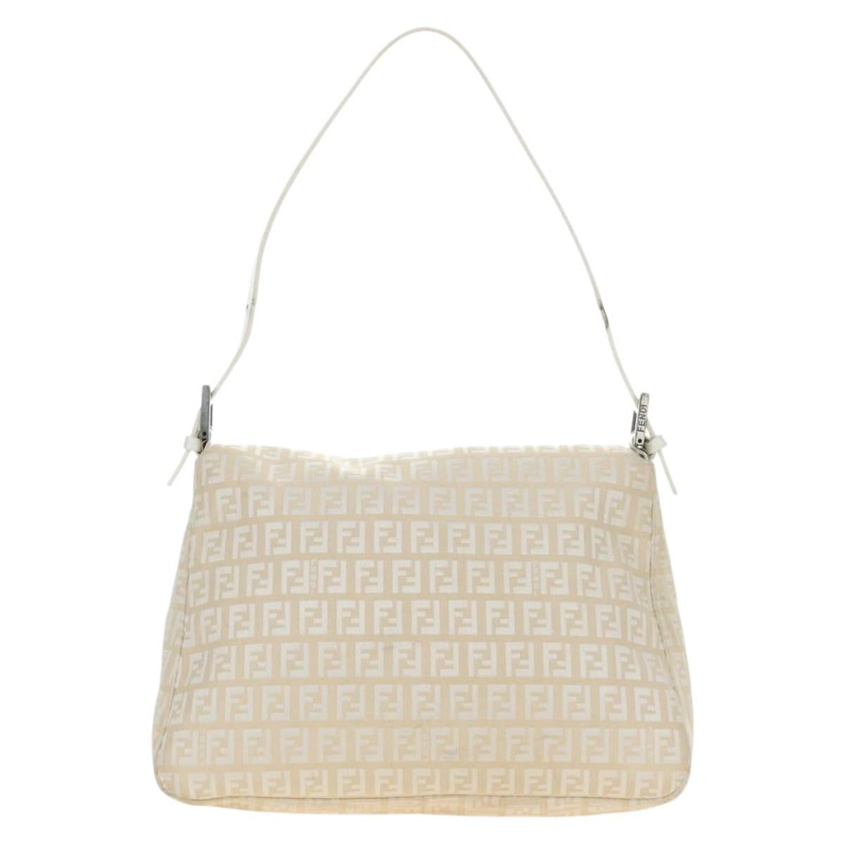 FENDI Zucchino Canvas Baguette Bag Bianca Argento Originale | Mamma Baguette