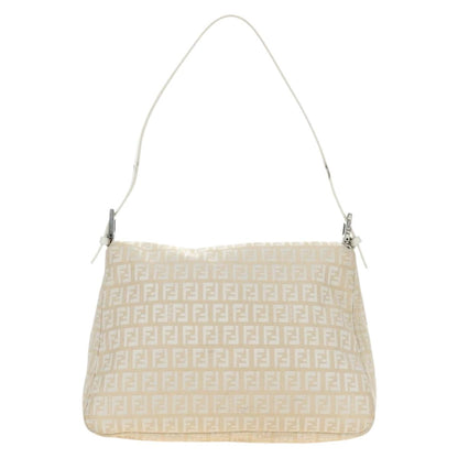 FENDI Zucchino Canvas Baguette Bag Bianca Argento Originale | Mamma Baguette
