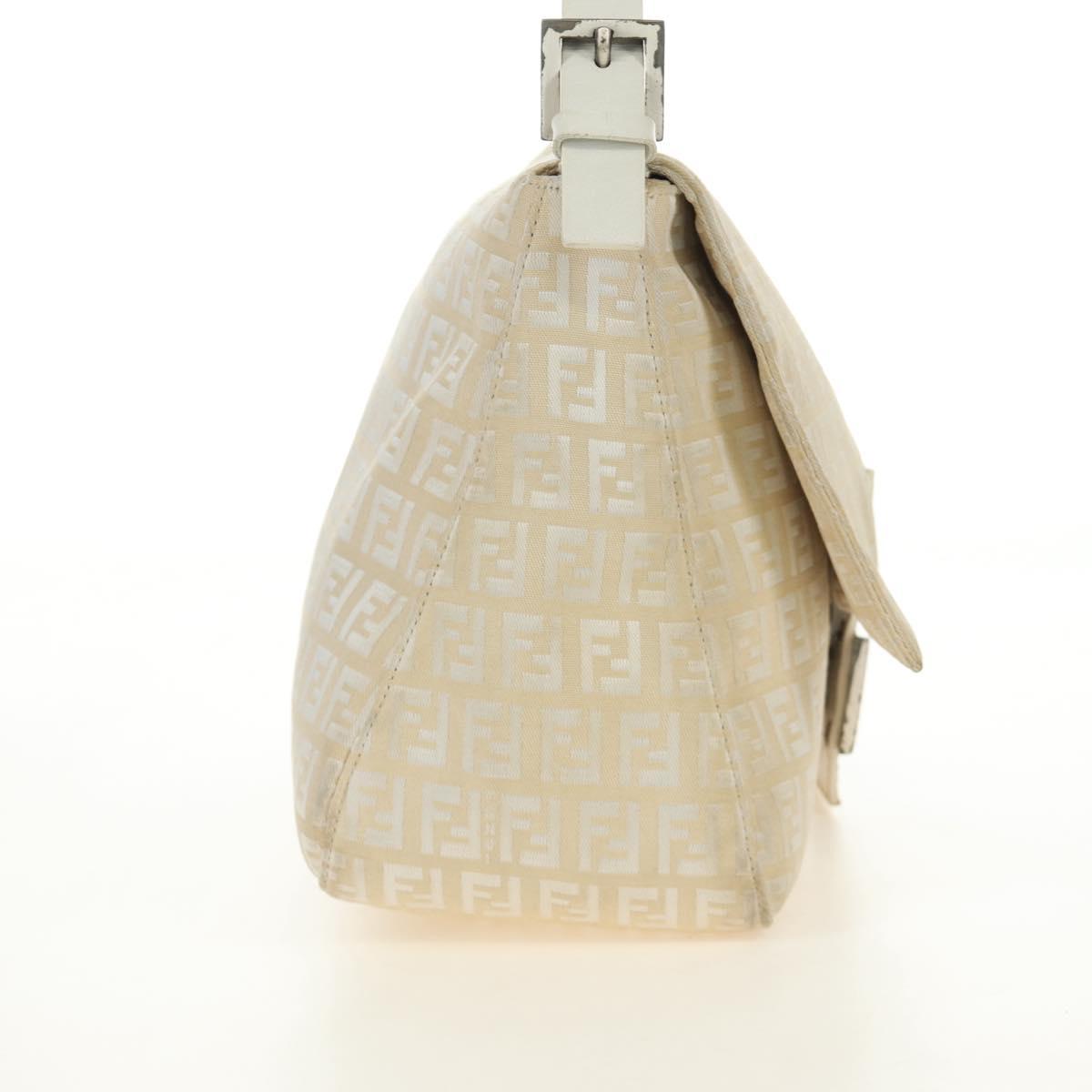 FENDI Zucchino Canvas Baguette Bag Bianca Argento Originale | Mamma Baguette