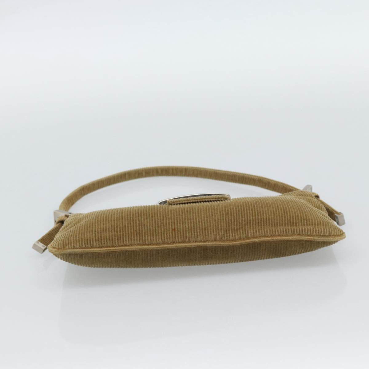 FENDI Mamma Baguette Bag Velluto a Coste Marrone Originale | Borsa Argento