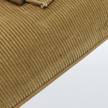 FENDI Mamma Baguette Bag Velluto a Coste Marrone Originale | Borsa Argento