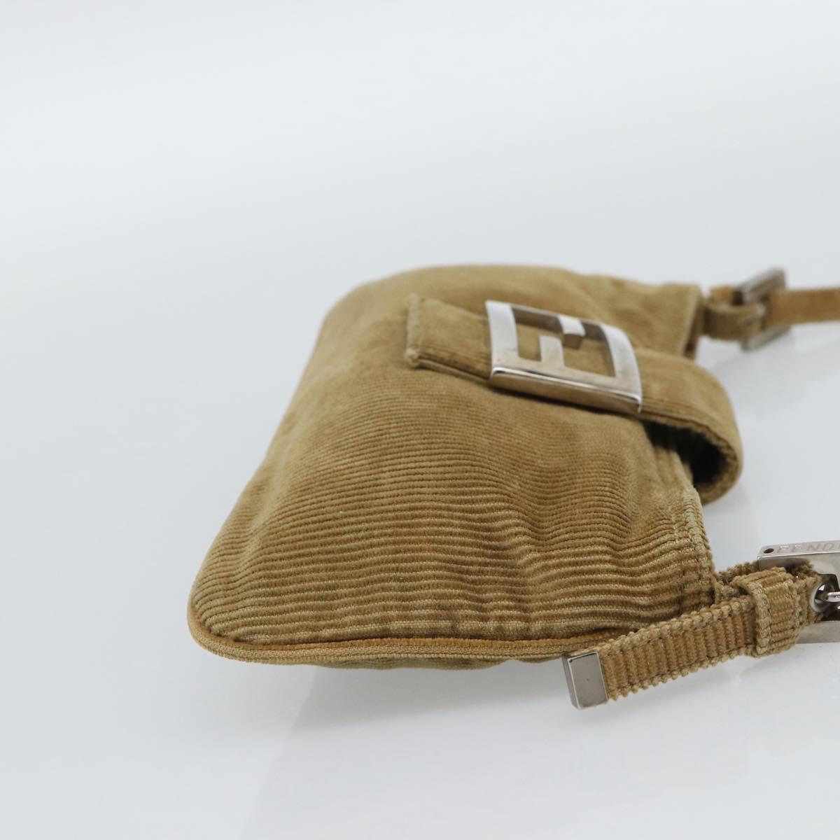 FENDI Mamma Baguette Bag Velluto a Coste Marrone Originale | Borsa Argento