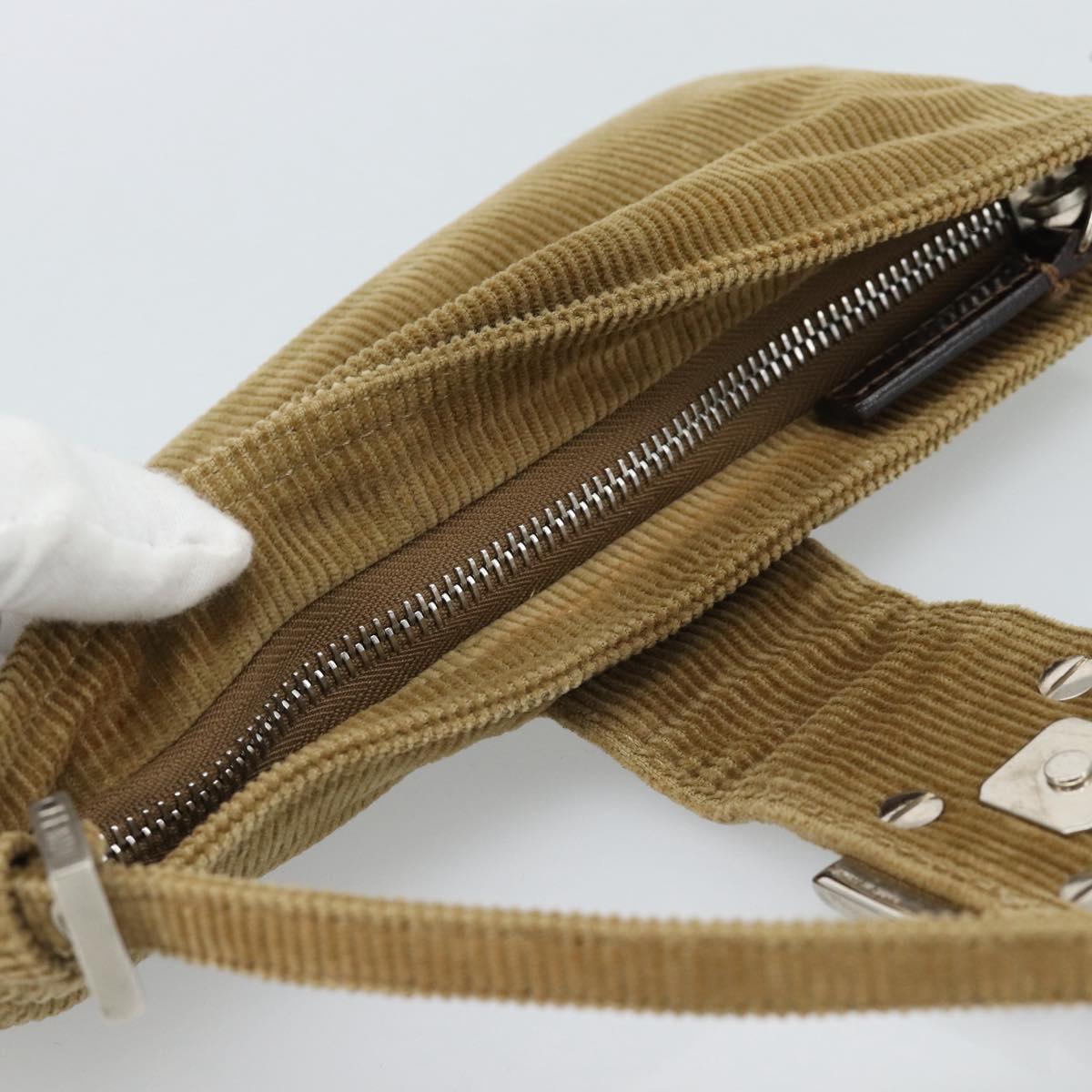 FENDI Mamma Baguette Bag Velluto a Coste Marrone Originale | Borsa Argento