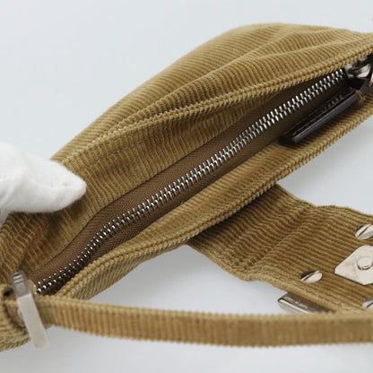 FENDI Mamma Baguette Bag Velluto a Coste Marrone Originale | Borsa Argento