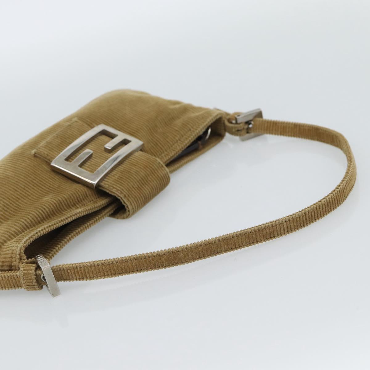FENDI Mamma Baguette Bag Velluto a Coste Marrone Originale | Borsa Argento
