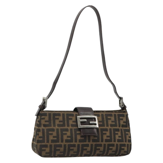 FENDI Zucca Canvas Baguette Bag Nero Marrone Originale | Borsa Vintage