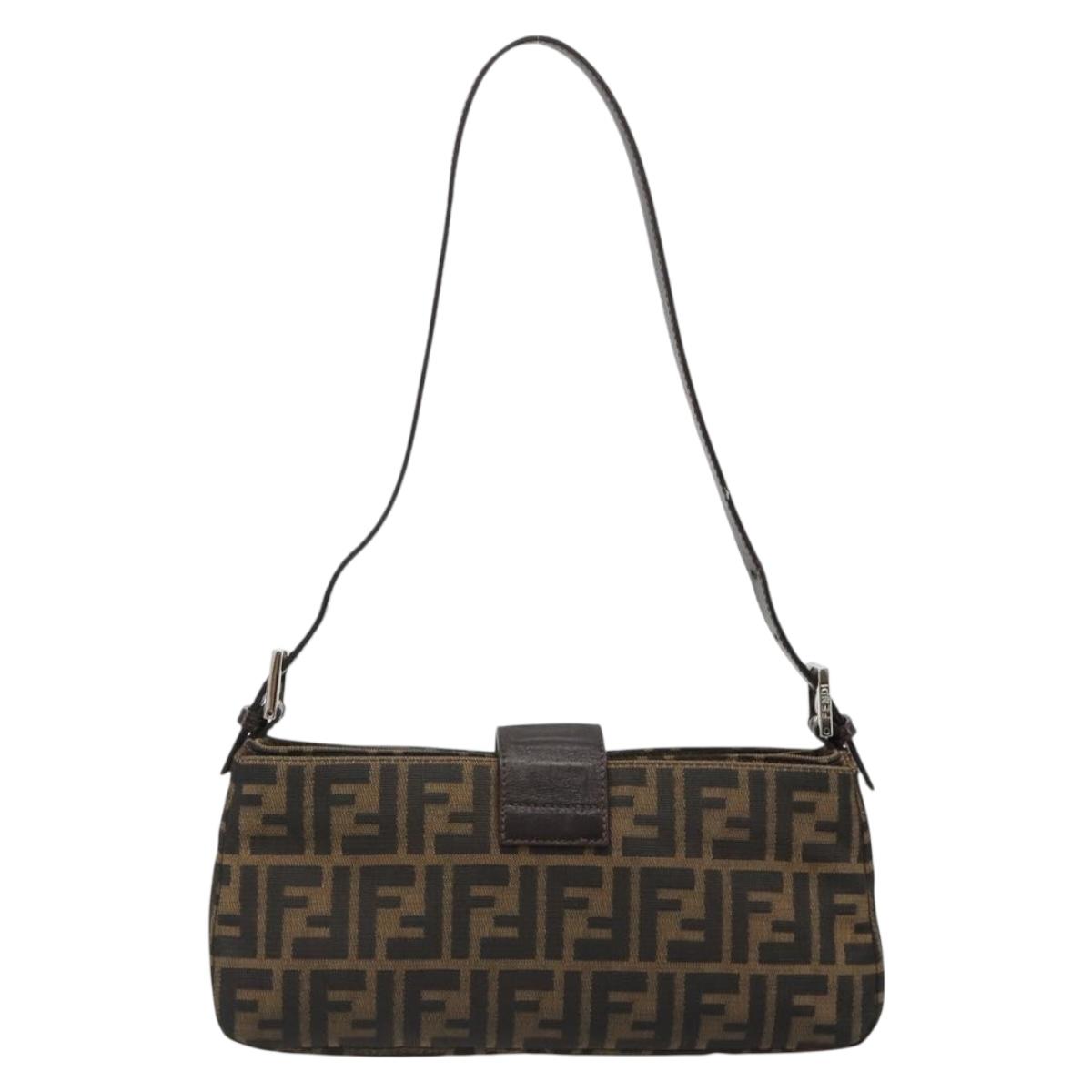 FENDI Zucca Canvas Baguette Bag Nero Marrone Originale | Borsa Vintage