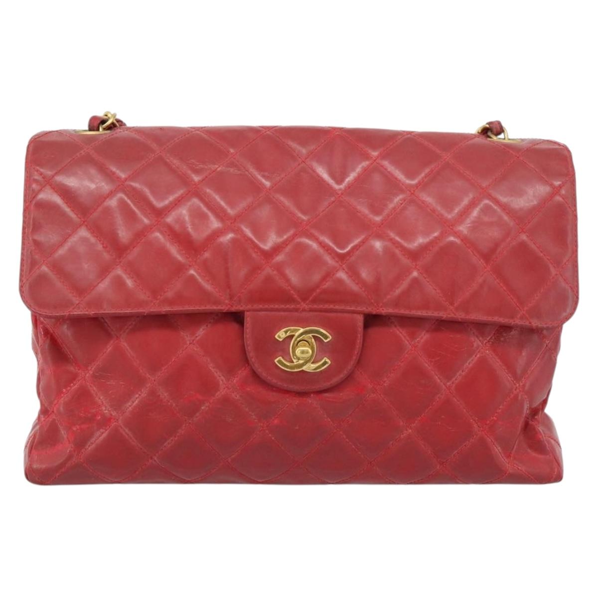 CHANEL Matelasse Chain Bag Vernice Rossa Originale | Borsa a Catena Oro