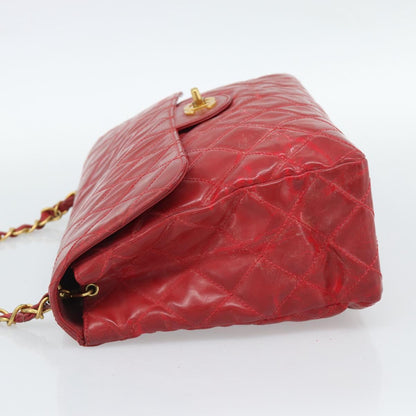 CHANEL Matelasse Chain Bag Vernice Rossa Originale | Borsa a Catena Oro