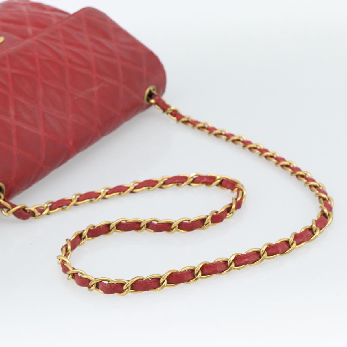 CHANEL Matelasse Chain Bag Vernice Rossa Originale | Borsa a Catena Oro