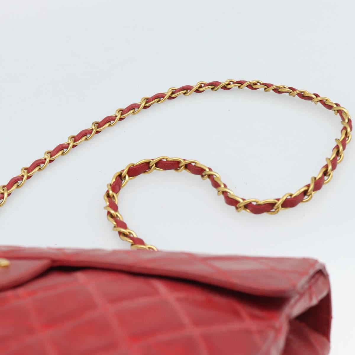 CHANEL Matelasse Chain Bag Vernice Rossa Originale | Borsa a Catena Oro