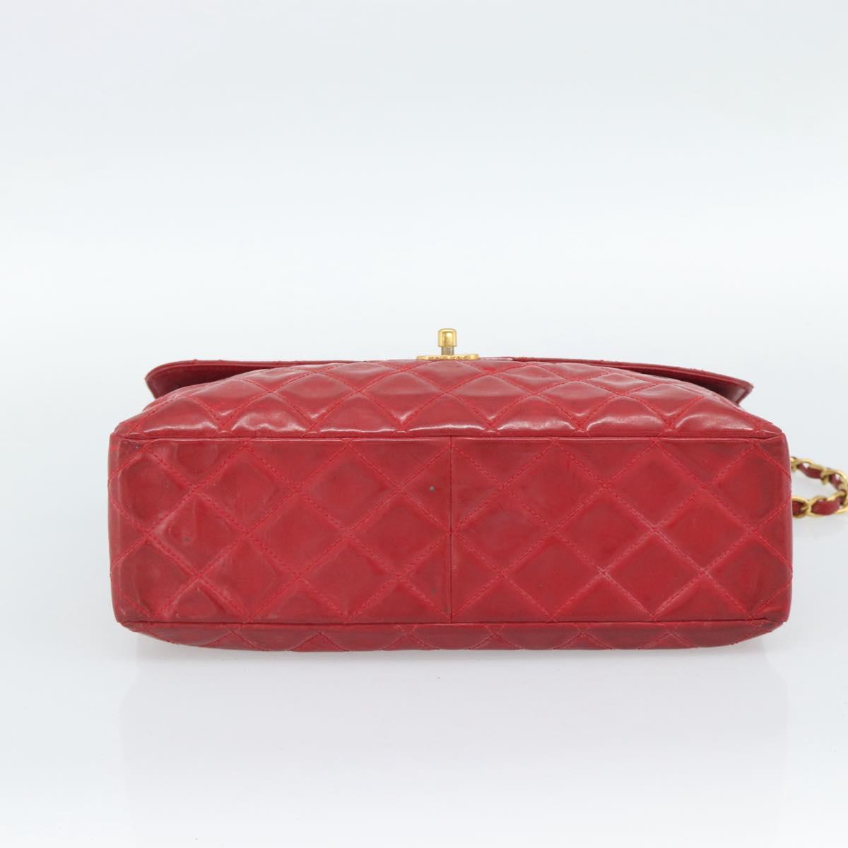 CHANEL Matelasse Chain Bag Vernice Rossa Originale | Borsa a Catena Oro