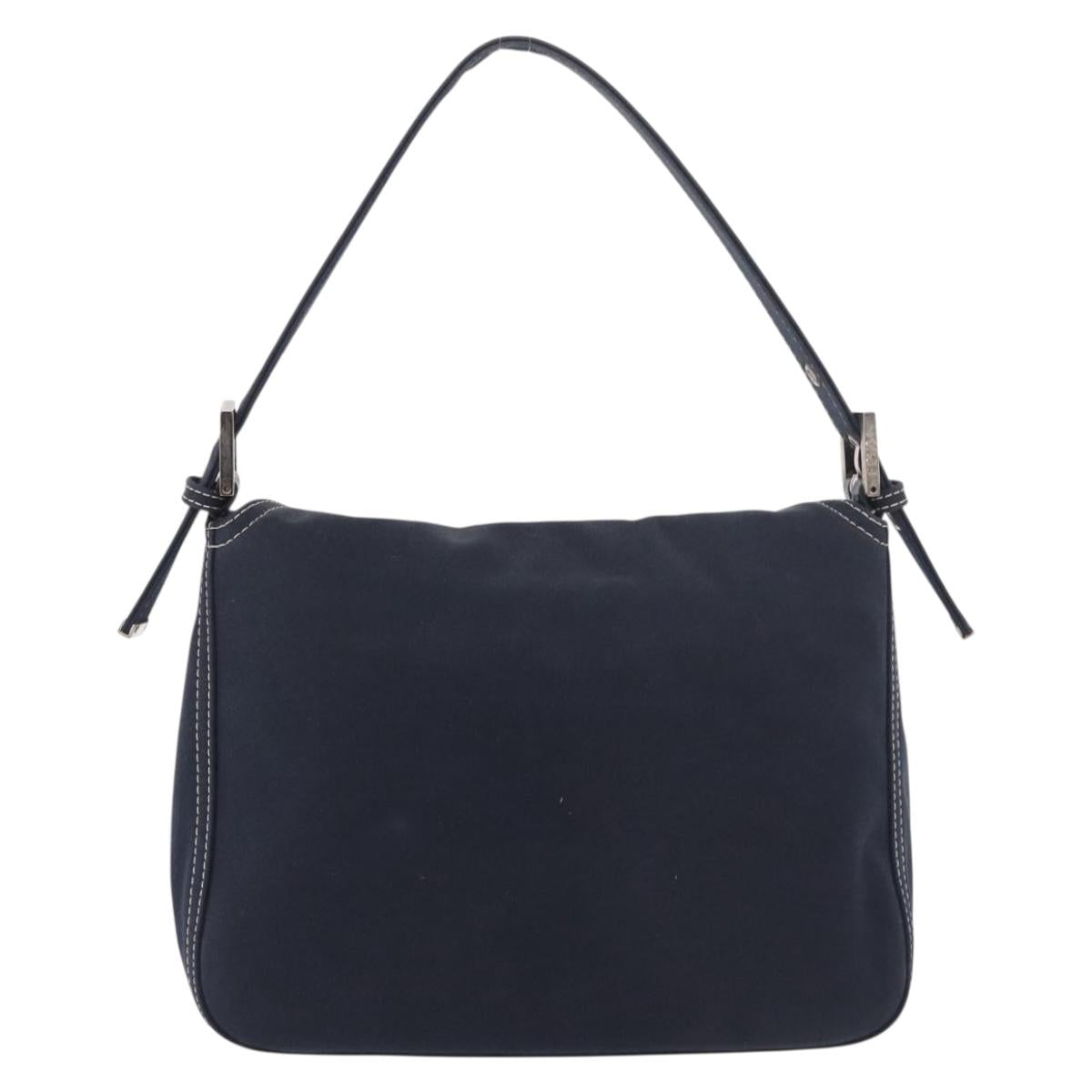 FENDI Mamma Baguette Bag Tela Navy Originale | Borsa a Tracolla Argento