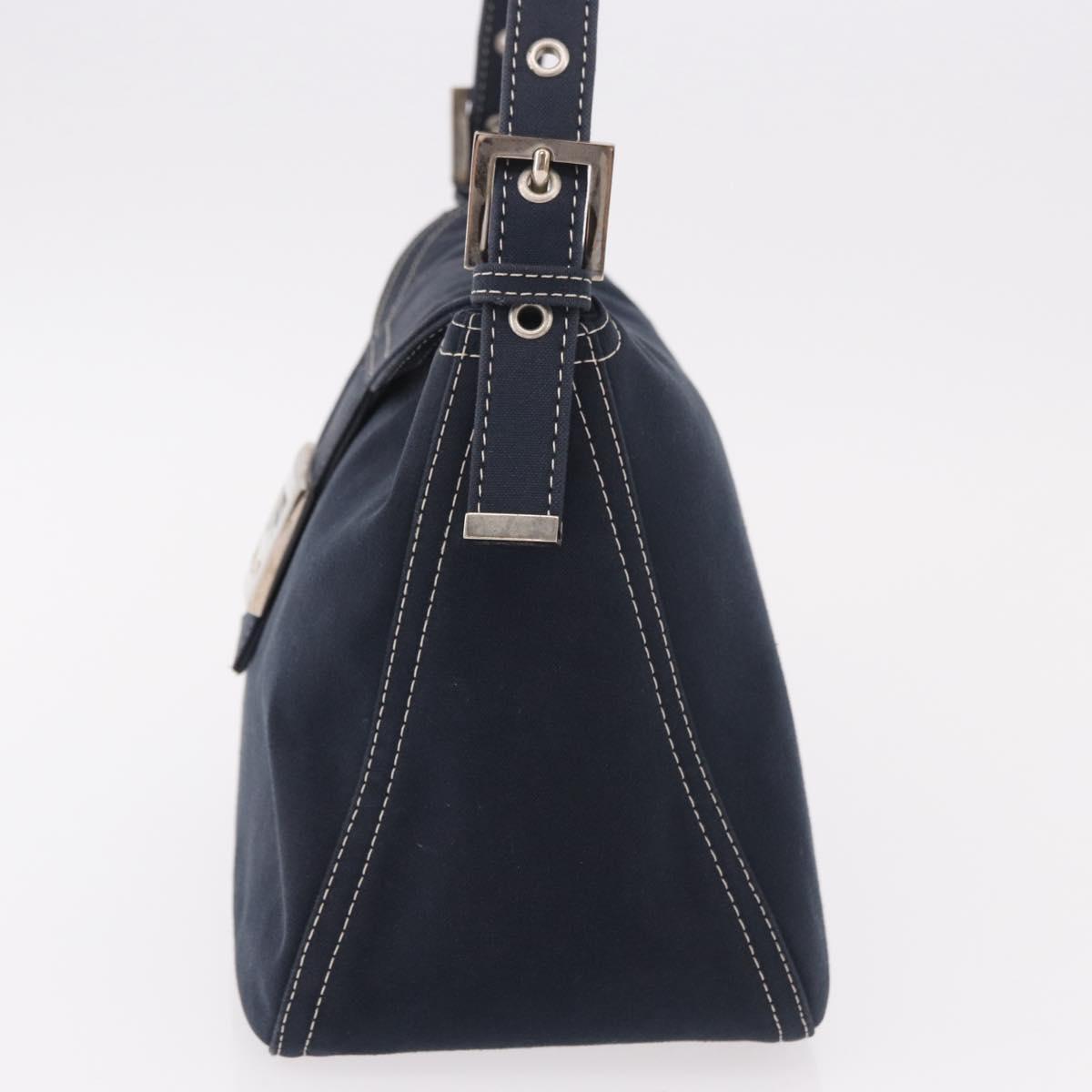 FENDI Mamma Baguette Bag Tela Navy Originale | Borsa a Tracolla Argento