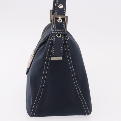 FENDI Mamma Baguette Bag Tela Navy Originale | Borsa a Tracolla Argento