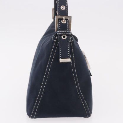 FENDI Mamma Baguette Bag Tela Navy Originale | Borsa a Tracolla Argento