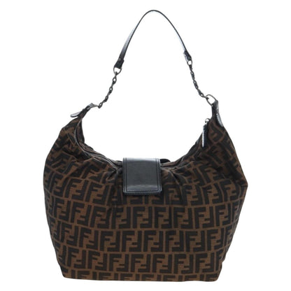 FENDI Zucca Canvas Chain Bag Nero Marrone Originale | Borsa a Catena