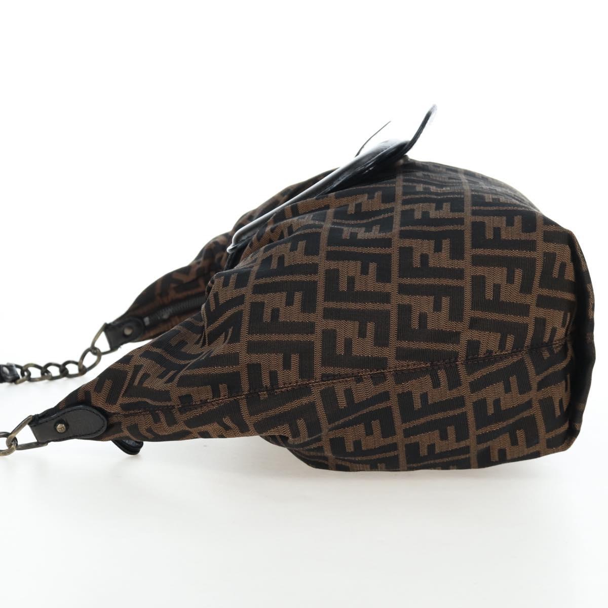 FENDI Zucca Canvas Chain Bag Nero Marrone Originale | Borsa a Catena