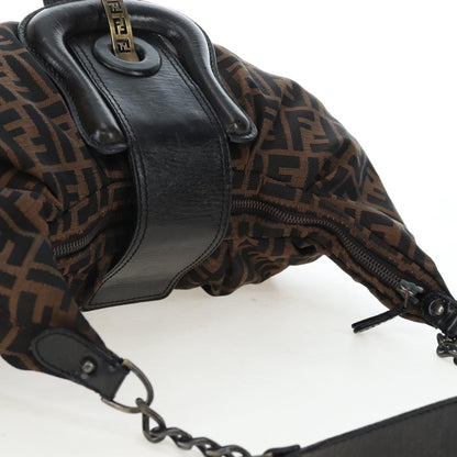 FENDI Zucca Canvas Chain Bag Nero Marrone Originale | Borsa a Catena
