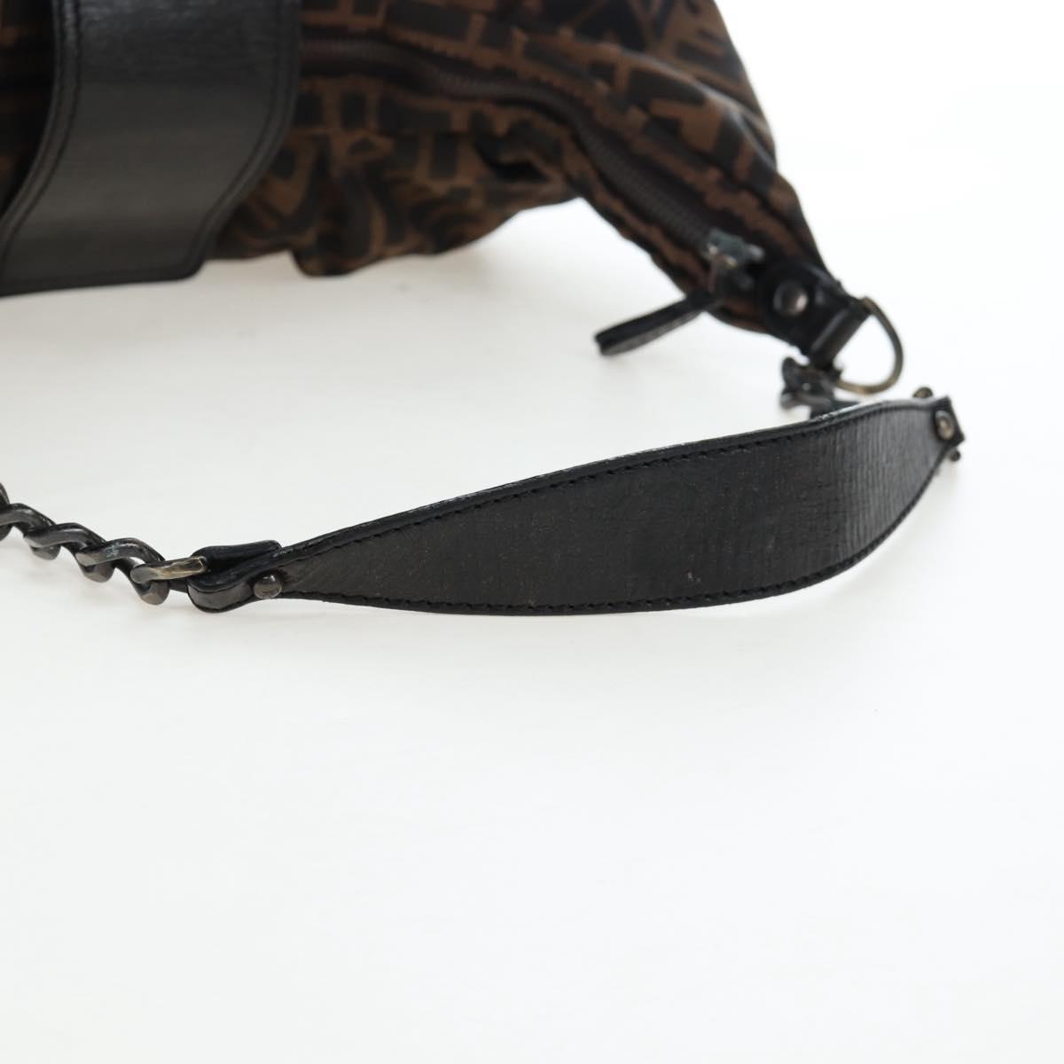 FENDI Zucca Canvas Chain Bag Nero Marrone Originale | Borsa a Catena