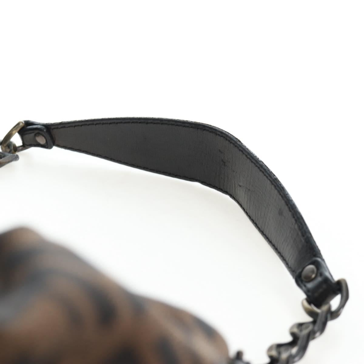 FENDI Zucca Canvas Chain Bag Nero Marrone Originale | Borsa a Catena