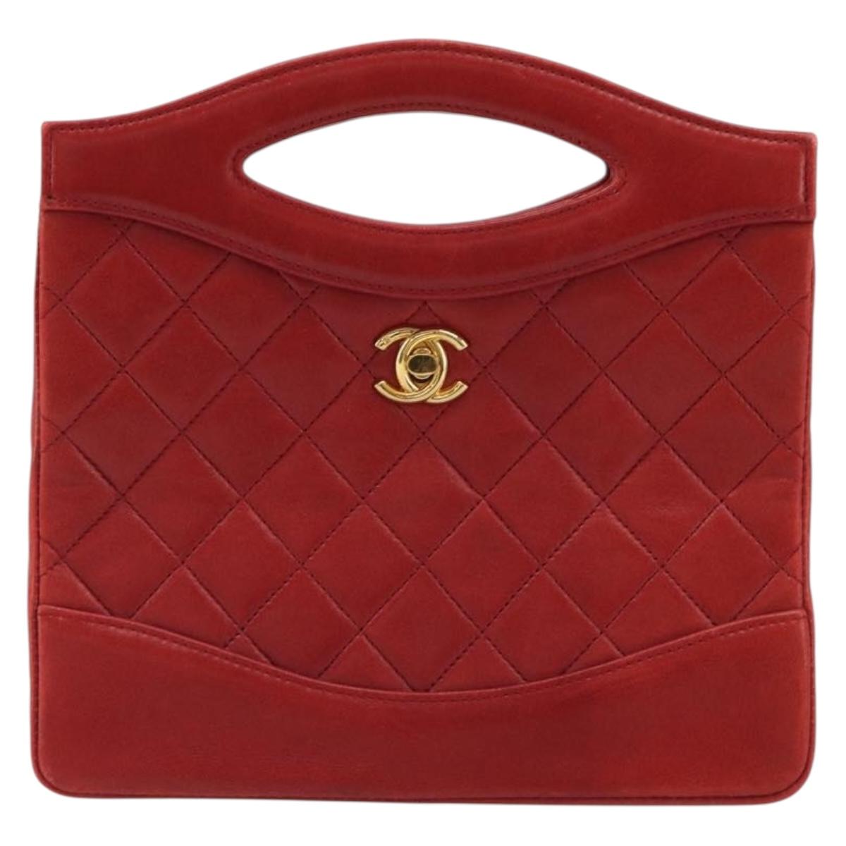 CHANEL Matelasse Hand Bag Rossa Originale | Borsa a Mano Oro