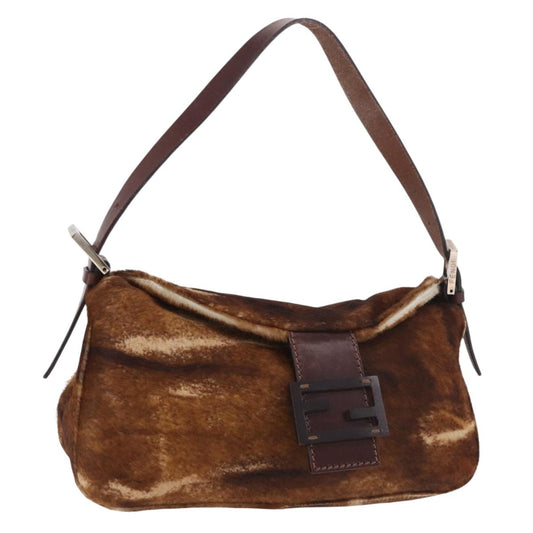 FENDI Mamma Baguette Bag Harako Pelle Cavallino Marrone Originale